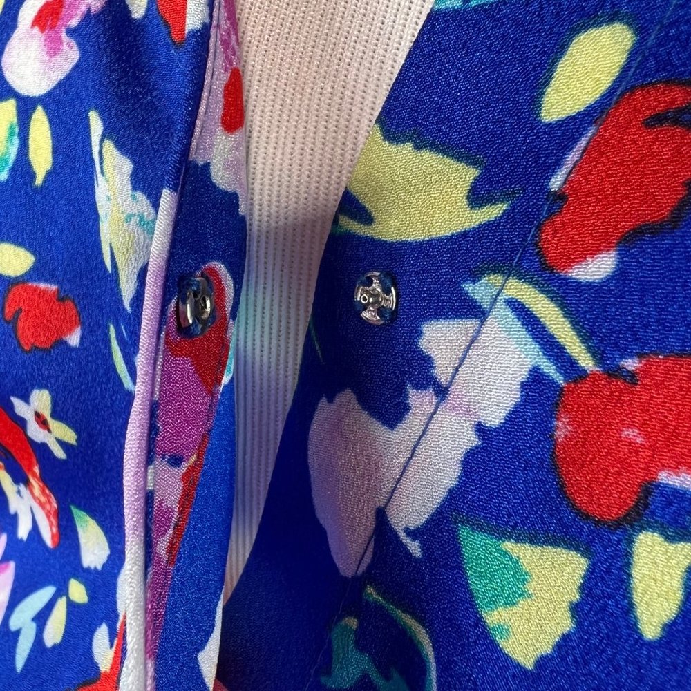 Yumi Kim Romper Small Blue Floral Liz Wrap Tie Waist Pockets - Picture 5 of 12